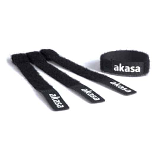 5pcs Akasa Cable Tidy Kit 2 Black Re-Usable Cable Ties